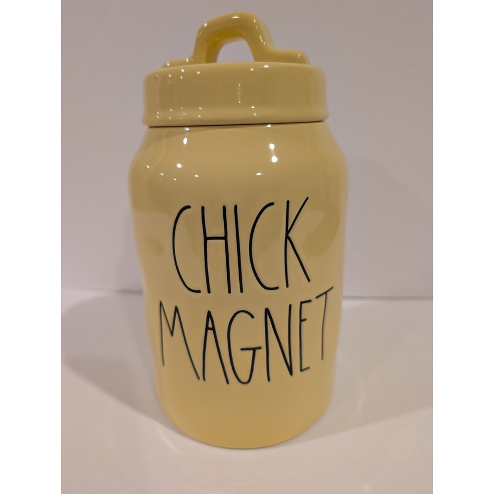 Rae Dunn Chick Magnet Yellow Ceramic Canister Jar with Lid Artisan Collection